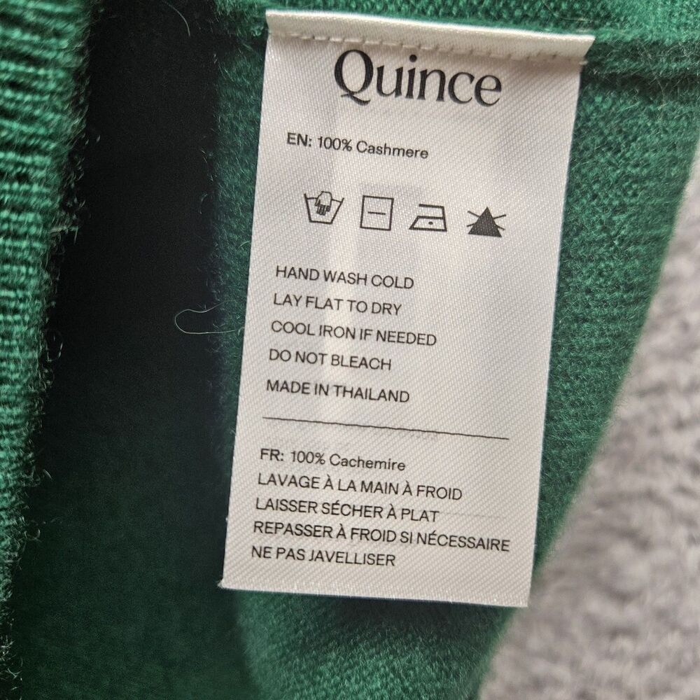 Quince Green Mongolian Cashmere Sweater Womens Size L Luxury Classic - Picture 7 of 8